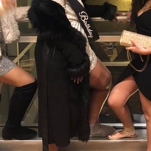 Black Faux Fur Coat